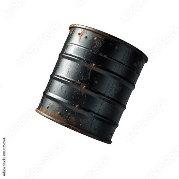 Obraz A close-up rusty oil drum on transparent background