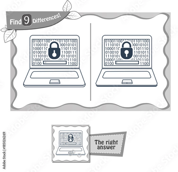 Obraz find 9 differences game protection nformation