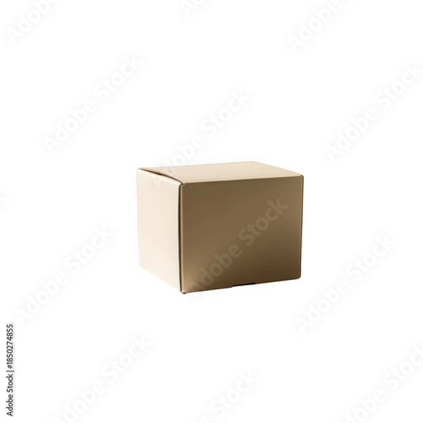 Obraz Brown cardboard box on transparent background