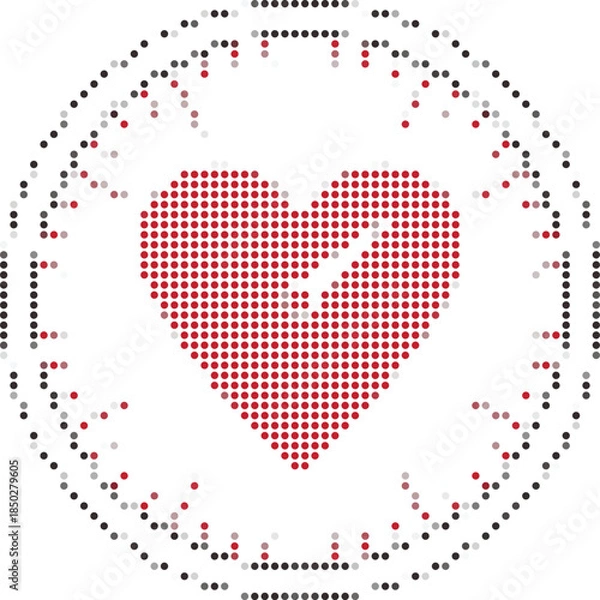 Obraz Red Heart Dot Pattern Design