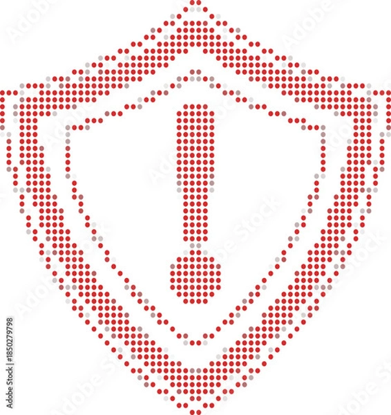 Obraz Red Shield With Exclamation