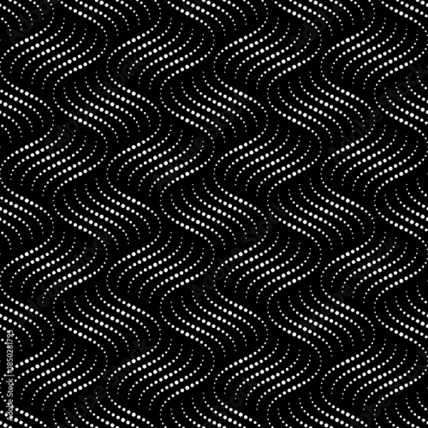 Obraz Black and white seamless pattern. Modern geometric background. Dotted grid.
