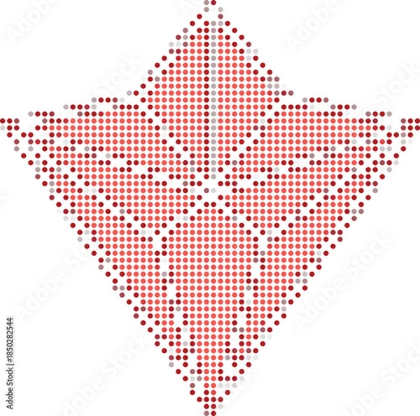 Obraz Halftone Pattern Diamond Shape Geometric Design Vector Illustration Red And White