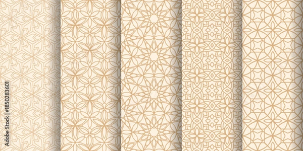 Obraz Islamic Arabic Seamless Geometric Pattern Vector,  set of different vector ornamental seamless patterns.