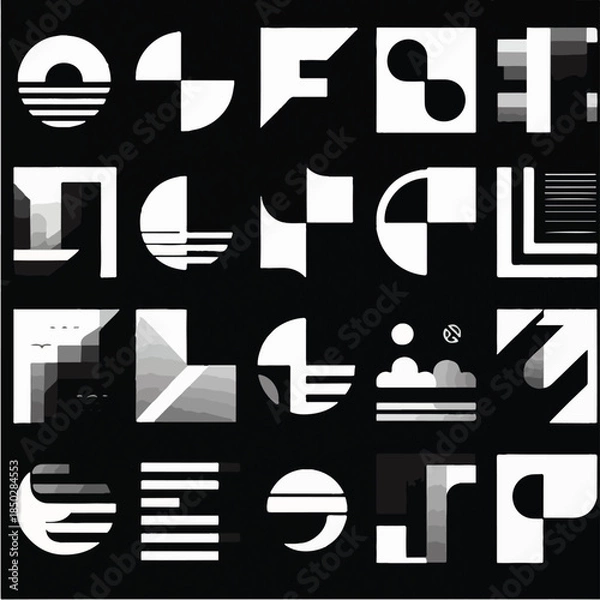 Fototapeta geometric silhouette vector