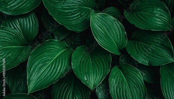 Obraz Dark Green Tropical Leaf Texture Background