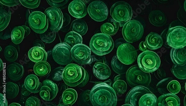 Obraz Green Succulent Rosette Pattern Background