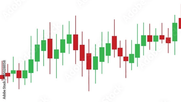 Obraz Candlestick Chart Showing Market Trends and Fluctuations.