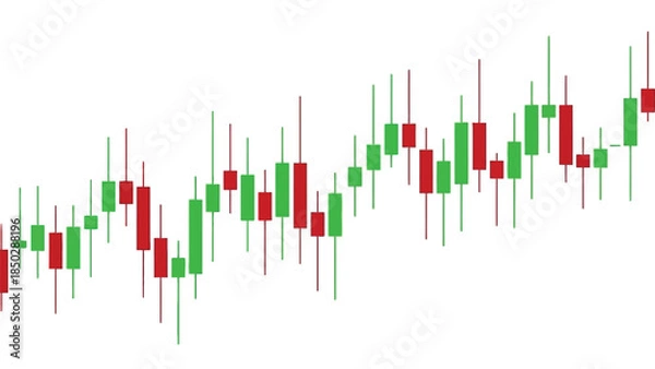 Obraz Candlestick Chart with Green and Red Bars.
