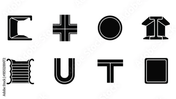 Obraz Collection of Various Black Icons Symbols.