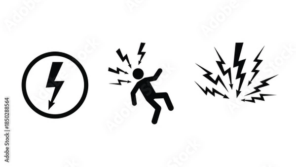 Obraz Electric Shock Warning Signs and Symbols.