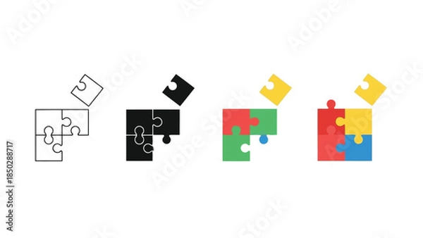 Obraz Jigsaw Puzzle Pieces Being Assembled Together.