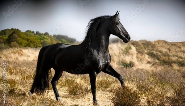 Obraz Ai Image Generated Black Stallion