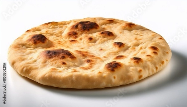 Obraz Round Baked Flatbread Light Tan With Browned Spots