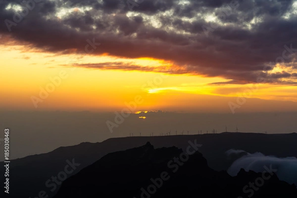 Fototapeta Wind Farm Sunset