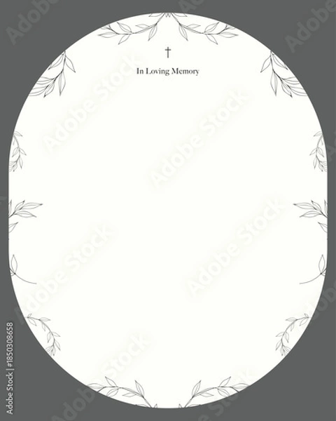 Fototapeta black and white background with frame. Funeral card