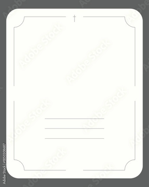 Fototapeta vector frame for text. Funeral empty beige card