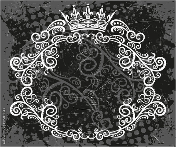 Fototapeta Decorative frame with crown