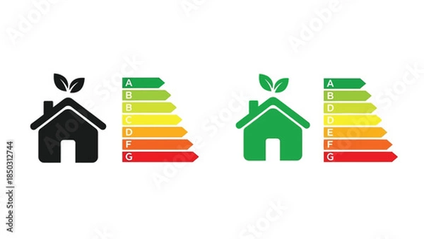 Obraz Energy Efficiency Rating Charts for Houses.