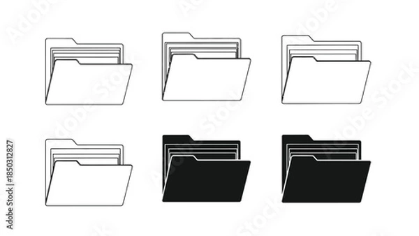 Obraz Six Folders with Files Inside.