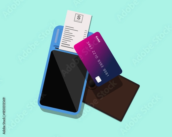 Obraz card payment. payment terminal. vector illustration