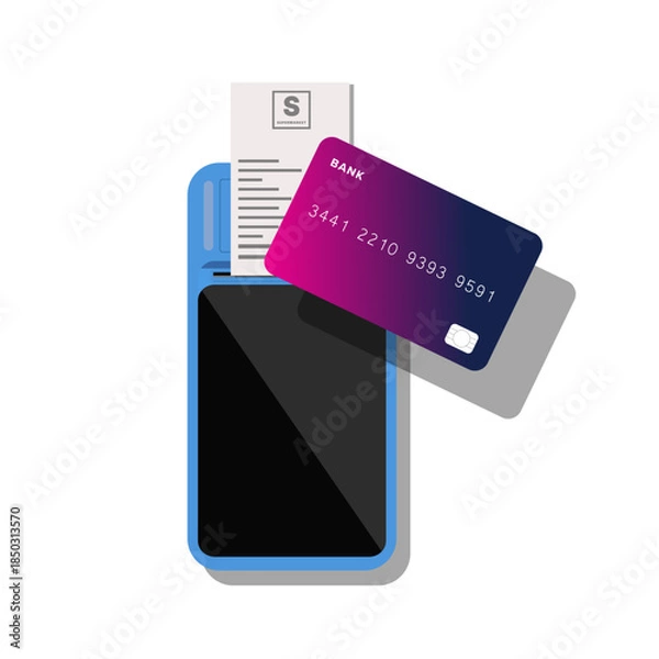 Obraz card payment. payment terminal. vector illustration