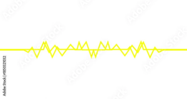 Obraz Vibrant yellow waveform on black background