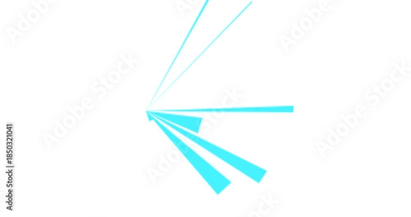 Obraz Dynamic turquoise lines radiate from a single point on black