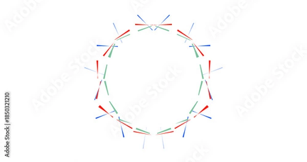 Obraz Vibrant colorful light trails form circular dynamic pattern