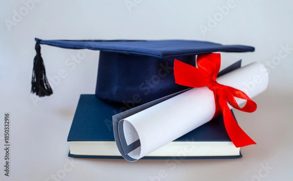 Obraz graduation cap and diploma