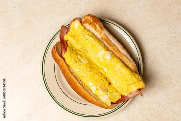 Obraz ham, egg and cheese sandwich