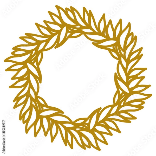 Obraz Golden Leaf Wreath Illustration