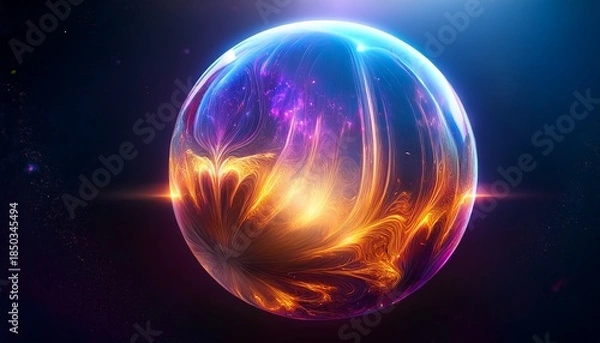 Obraz Glowing Sphere Abstract Digital Art