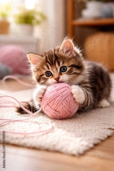 Obraz kitten playing with a ball