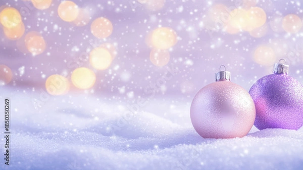 Obraz Winter Holiday Background with Ornaments