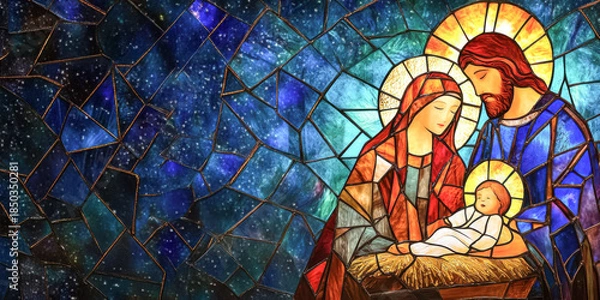 Obraz Stained Glass Religious Portrait