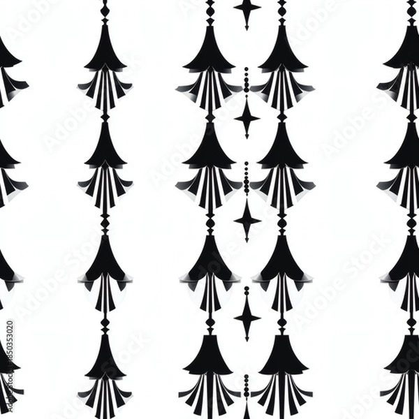 Obraz Abstract geometric holiday bell border repeating pattern Repeating Pattern Tile Repeating Pattern Tile