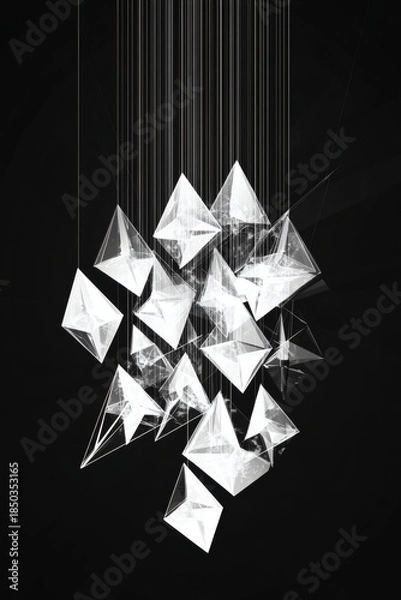 Obraz Abstract geometric holiday chandelier with crystal elements