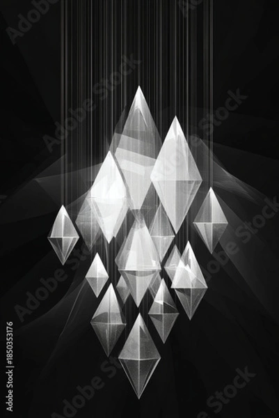 Obraz Abstract geometric holiday chandelier with crystal elements