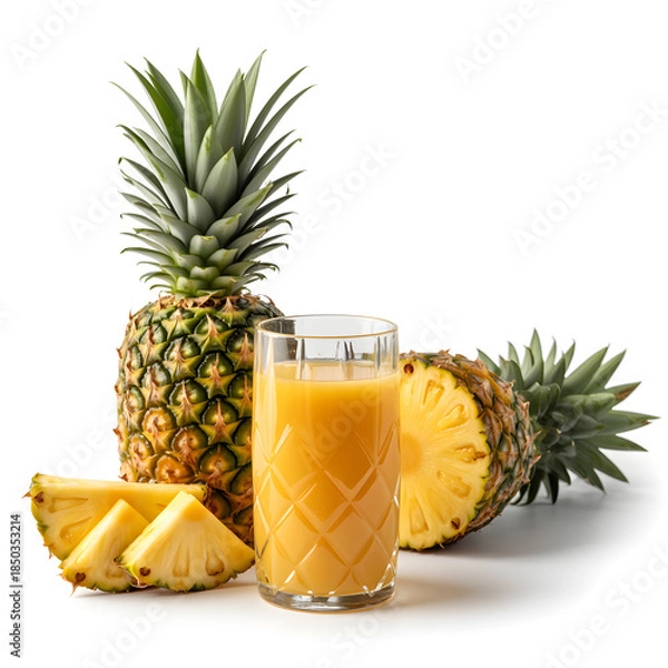 Fototapeta Diamond Cut Pineapple Juice