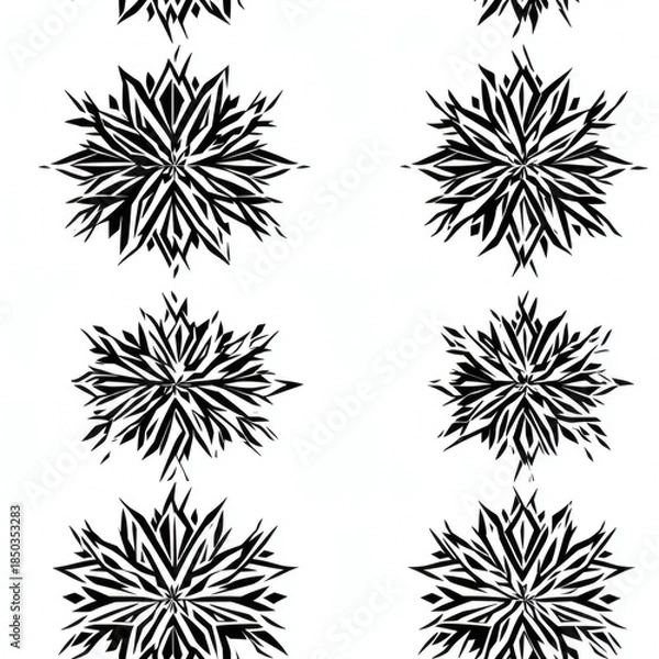 Obraz Abstract geometric snowflake pattern repeating tile Repeating Pattern Tile Repeating Pattern Tile