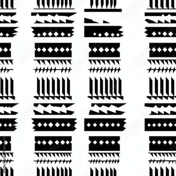 Obraz Geometric holiday staircase garland repeating border Repeating Pattern Tile Repeating Pattern Tile