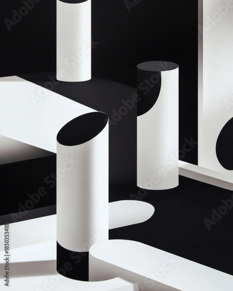 Obraz Abstract geometric holiday serving tray composition