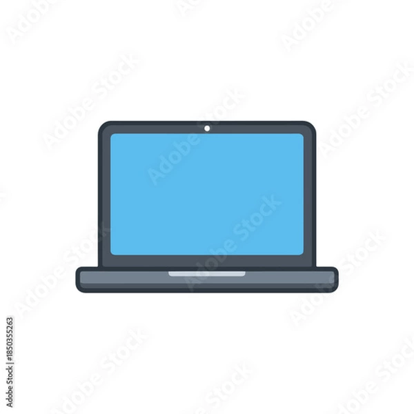 Obraz Flat Design Laptop Icon on White Background