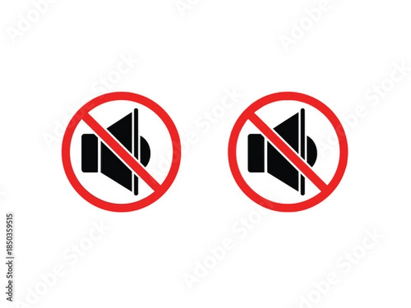 Obraz No Sound or Noise Sign Icons.