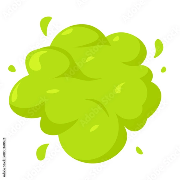 Obraz Bad smell cloud, green vector icon
