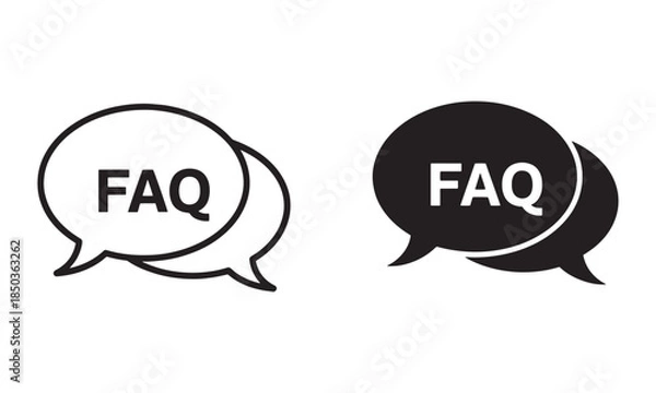 Obraz FAQ Chat Icon Vector. Support, Question, Help Center Symbol