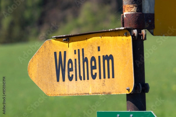 Obraz Wegweiser nach Weilheim