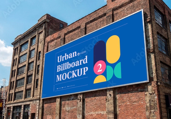 Obraz Large Brick Wall Billboard Mockup
