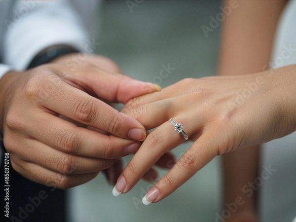 Obraz Engaged: Diamond on Her Finger 12
